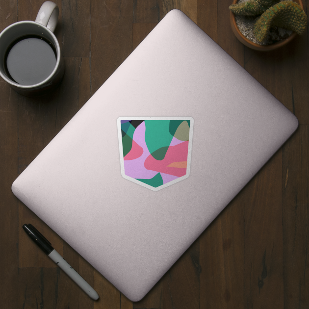 Pocket - ABSTRACT CAMOUFLAGE PINK GREEN by ninoladesign